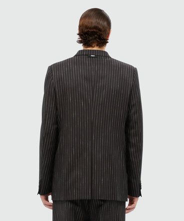 Double-breasted jacket in pinstriped wool