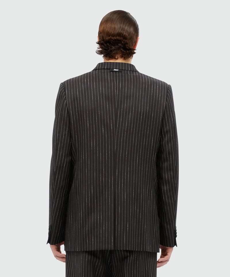 Double-breasted jacket in pinstriped wool BROWN Men 