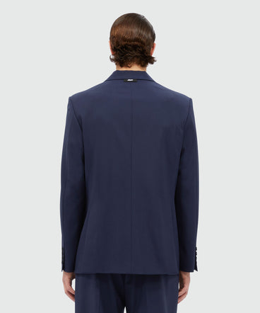 Double-breasted jacket in blue virgin wool