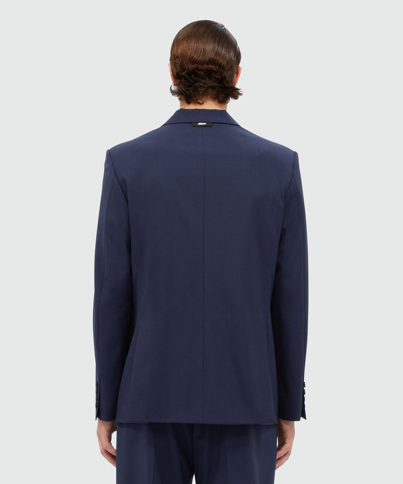 Double-breasted jacket in blue virgin wool SKY BLUE Men 