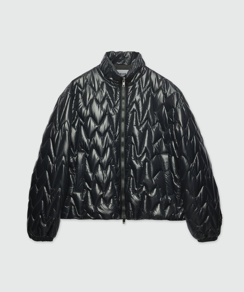 Black quilted jacket with "TheMwave" motif BLACK Men 