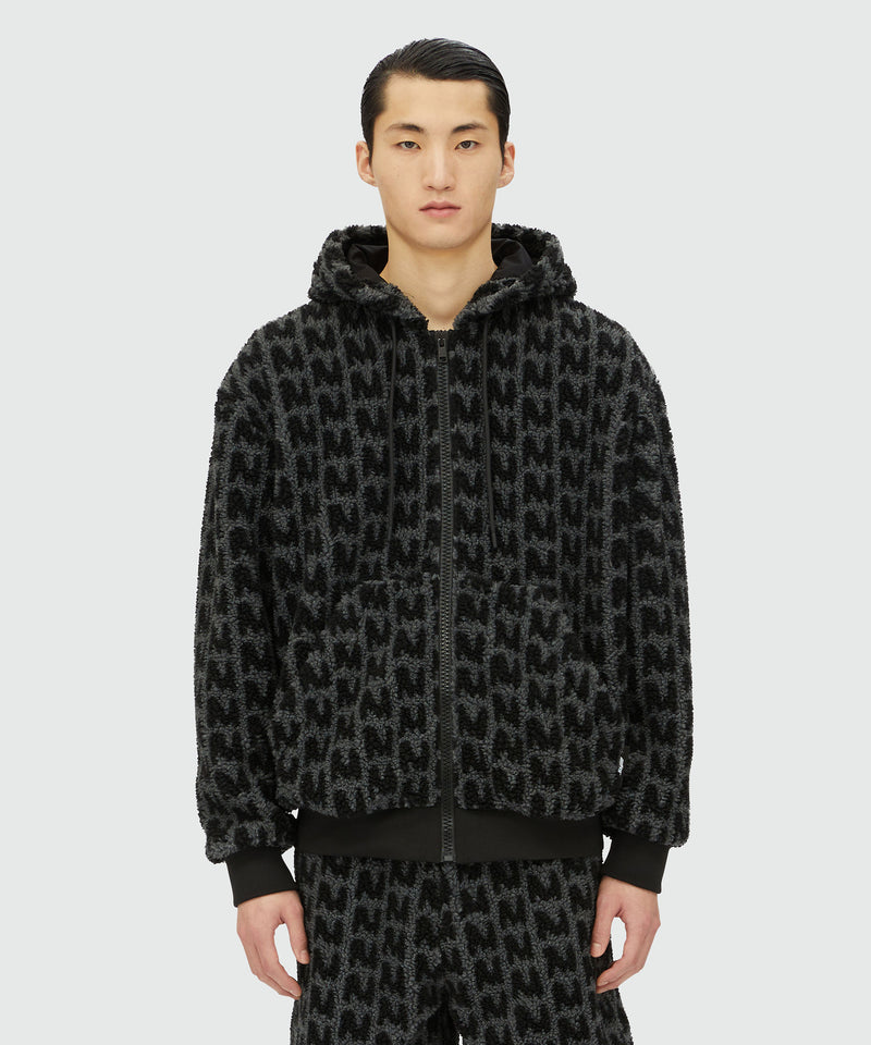 Faux-fur jacquard "TheMwave" jacket DARK GREY Men 