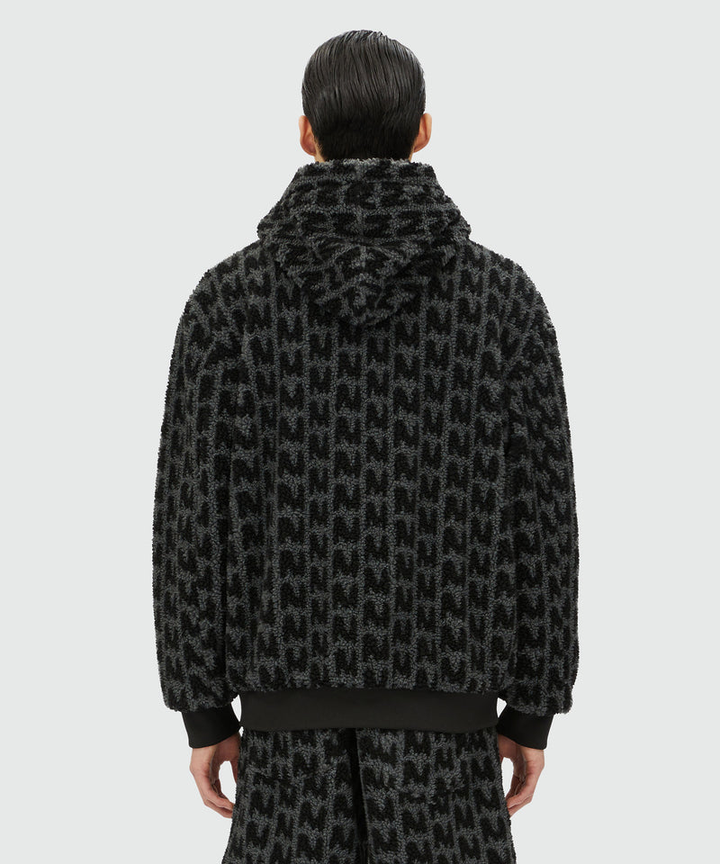 Faux-fur jacquard "TheMwave" jacket DARK GREY Men 