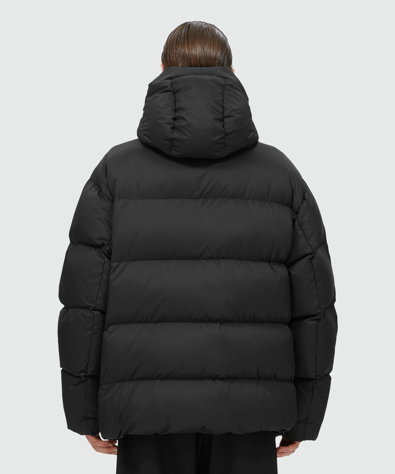 Nylon down jacket with "TheMwave" patch BLACK Men 