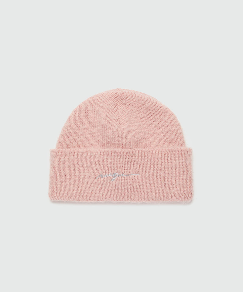 Pink watch cap with embroidered cursive logo LIGHT PINK Men 