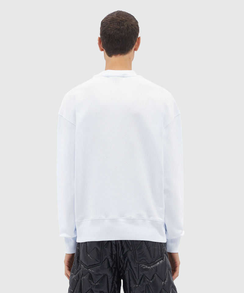 White jersey sweatshirt with brushstroke logo WHITE Men 