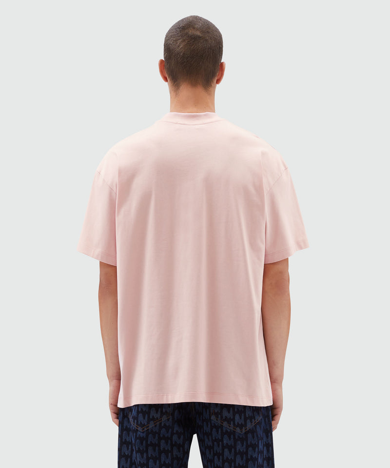 Jersey T-shirt with brushstroke logo LIGHT PINK Men 