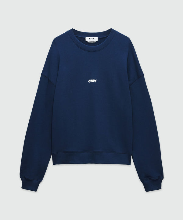 Jersey sweatshirt with micro logo print