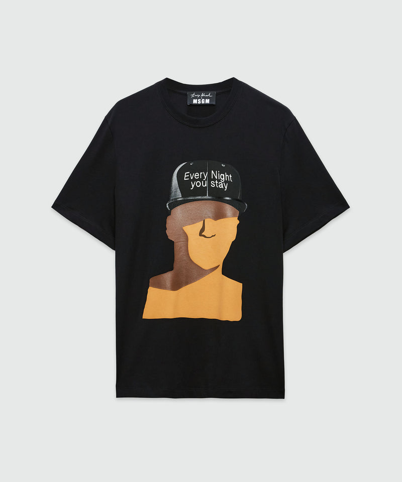 T-shirt with "Every night you stay" print BLACK Men 