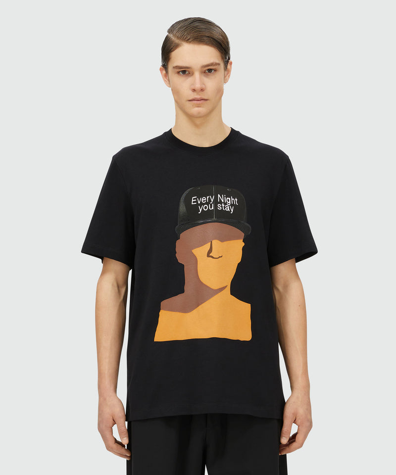 T-shirt with "Every night you stay" print BLACK Men 