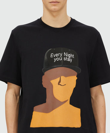 T-shirt with "Every night you stay" print