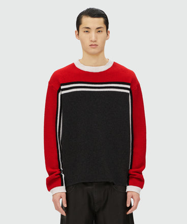 Blended wool sweater with jacquard motif