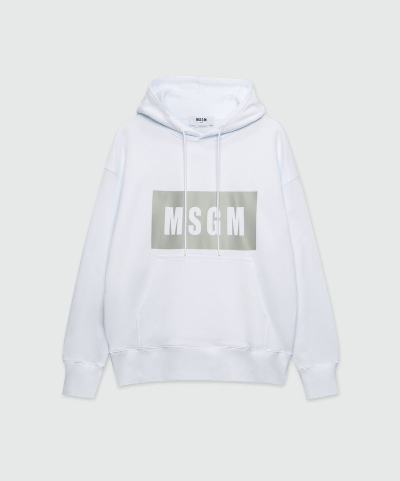 White jersey sweatshirt with box logo print WHITE Men 