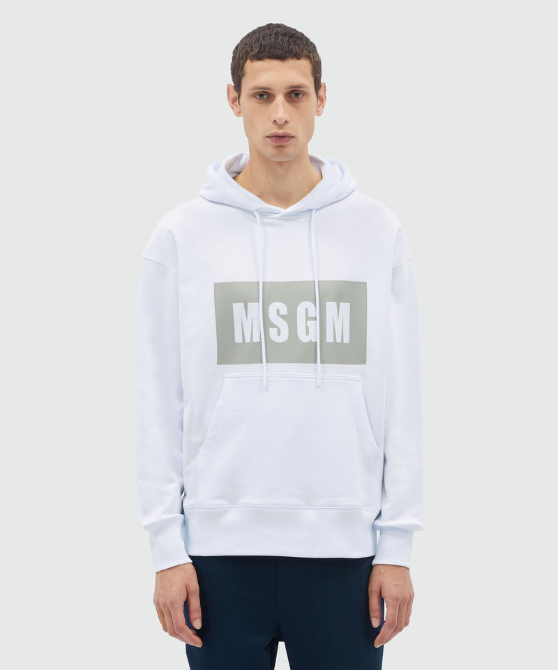 White jersey sweatshirt with box logo print WHITE Men 