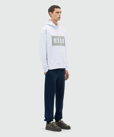 White jersey sweatshirt with box logo print