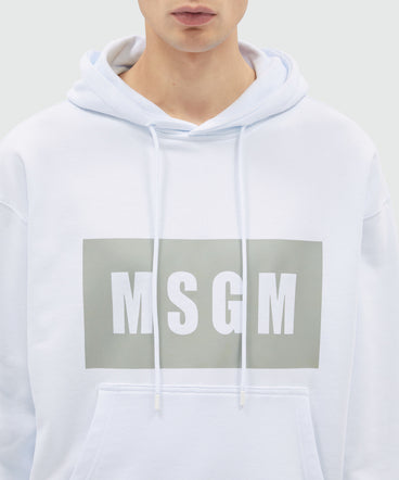 White jersey sweatshirt with box logo print