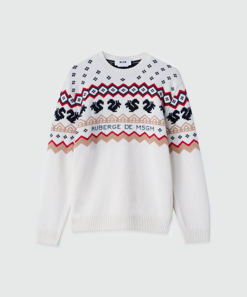 AUBERGE DE MSGM - JACQUARD PULLOVER 2 Uomo 