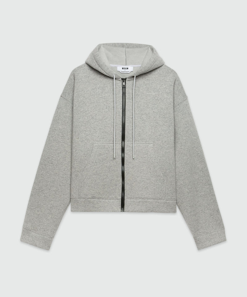 Scuba-effect hooded sweatshirt LIGHT GREY Men 