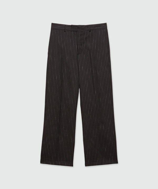 Pinstripe wool trousers