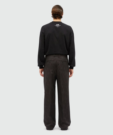 Pinstripe wool trousers