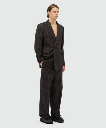 Pinstripe wool trousers