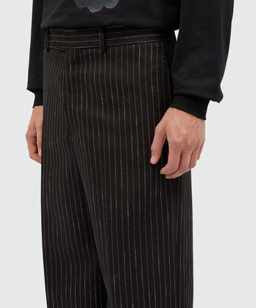 Pinstripe wool trousers