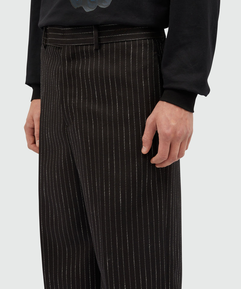 Pinstripe wool trousers BROWN Men 