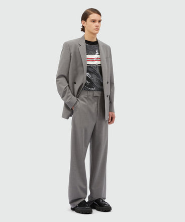 Gray virgin wool trousers