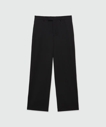 Black virgin wool trousers