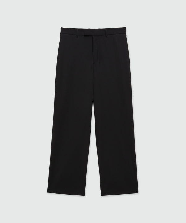 Black virgin wool trousers