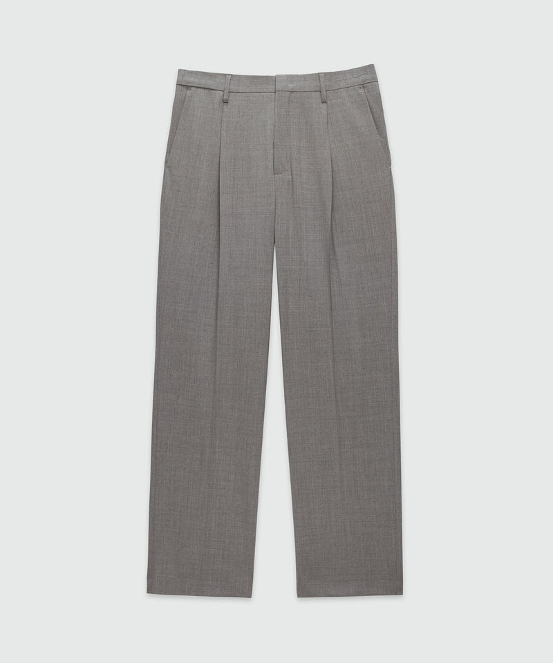 Grey virgin wool pants with pleats GREY Men 