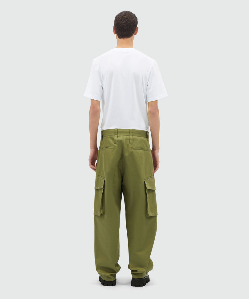 Cargo pants with multicolor studs MILITARY GREEN Men 