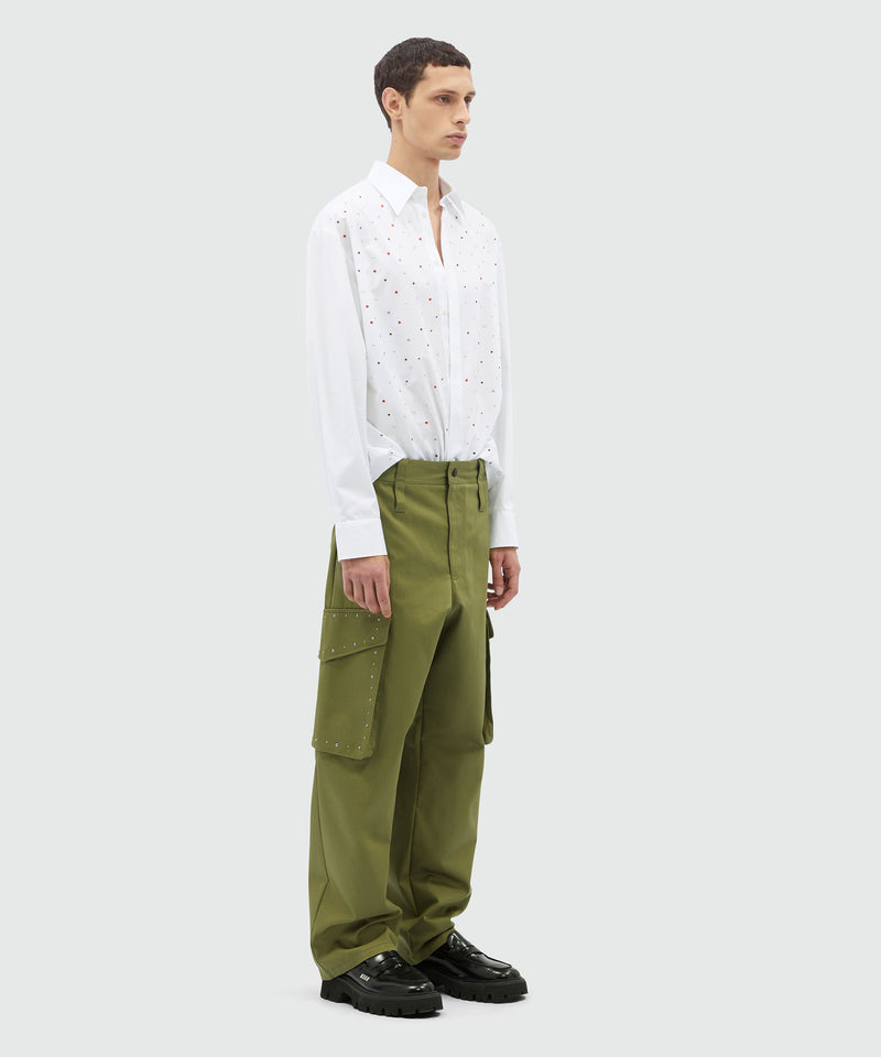 Cargo pants with multicolor studs MILITARY GREEN Men 