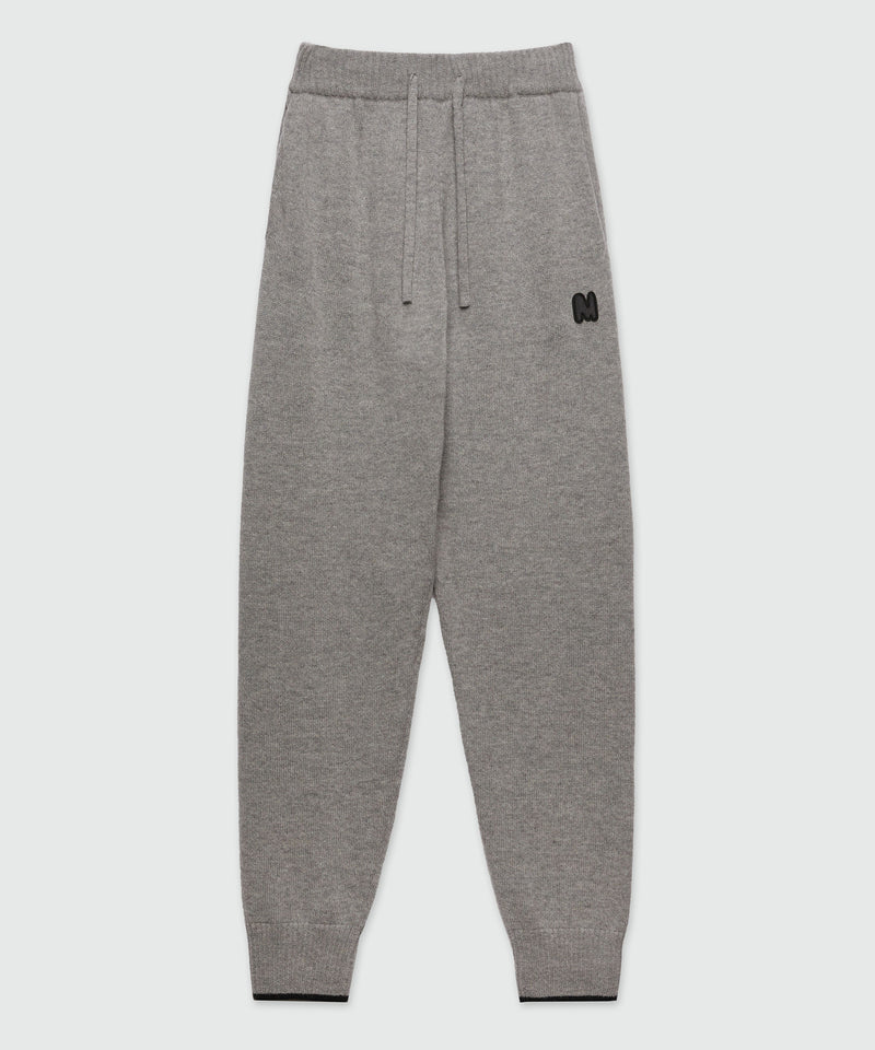 Grey melange blended cashmere jogging pants GREY Men 