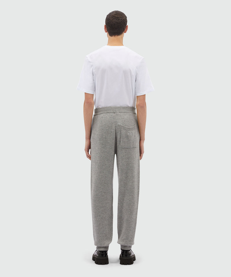 Grey melange blended cashmere jogging pants GREY Men 