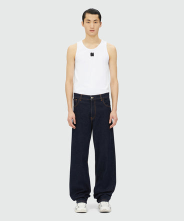 Straight-leg denim pants