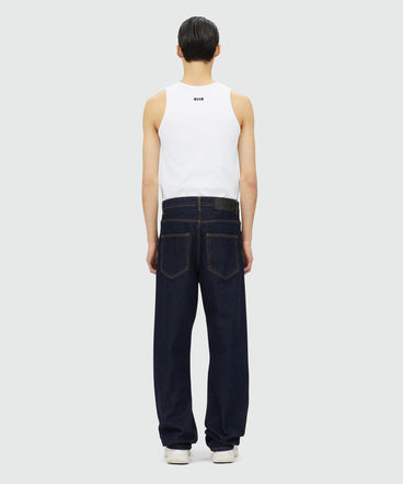 Straight-leg denim pants