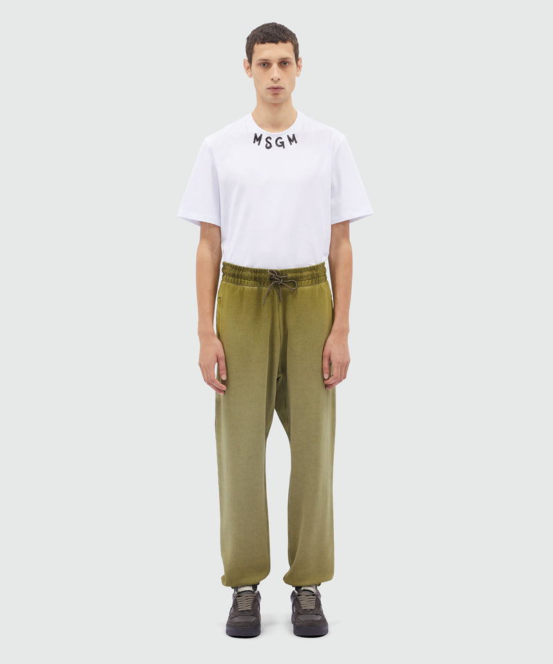 Jersey jogging pants with faded effect MILITARY GREEN Men 