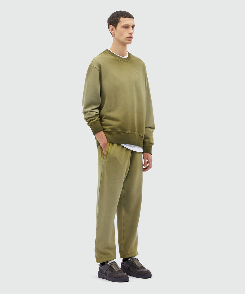 Jersey jogging pants with faded effect MILITARY GREEN Men 