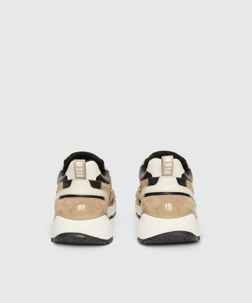 Smooth leather, suede\ and mesh Vulcano sneakers