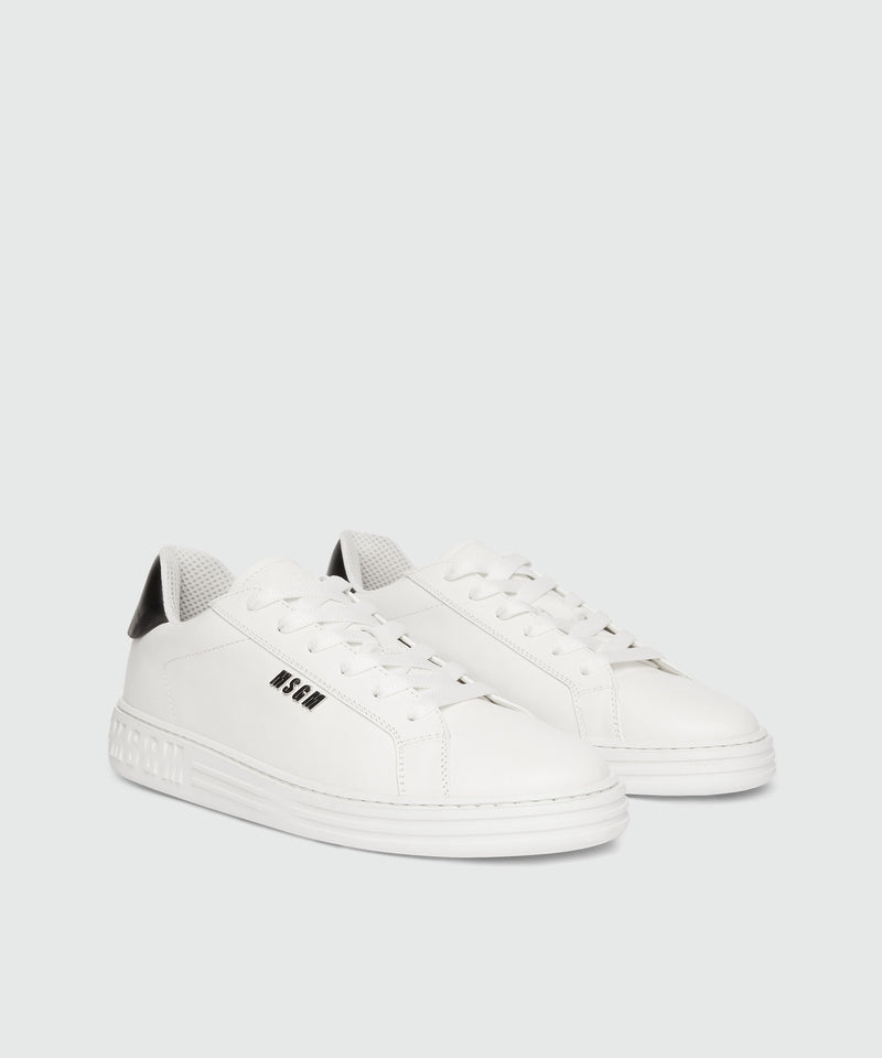 Leather MSGM sneakers BIANCO Uomo 