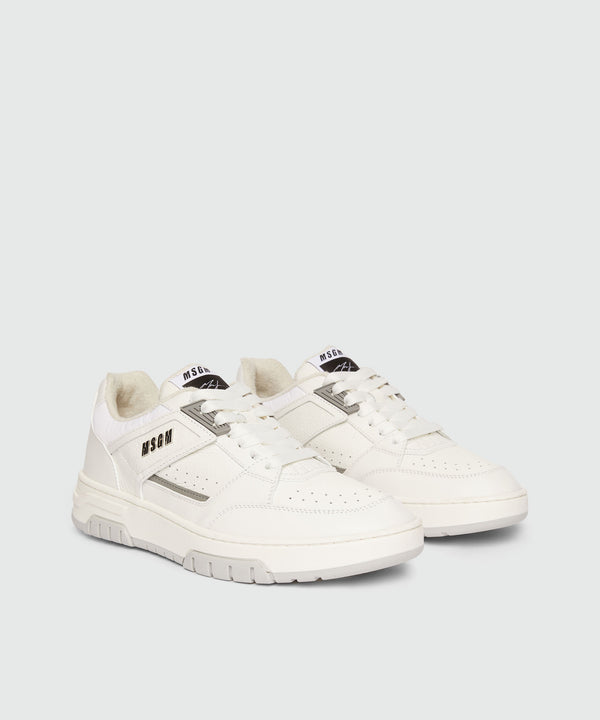 White leather RCK sneakers with MSGM lettering