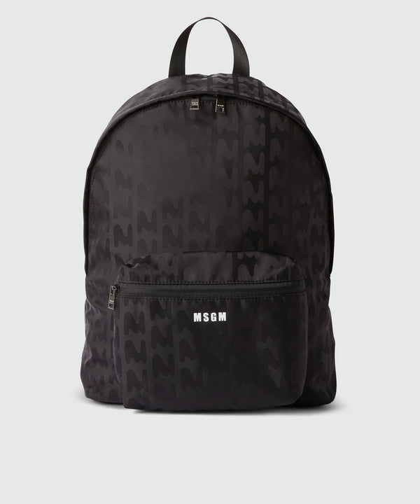Fabric backpack with "White logo impact" in relief all-over