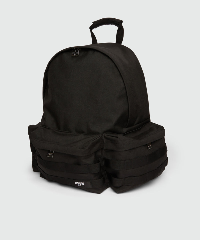 Zaino multi tasca in nylon NERO Unisex 