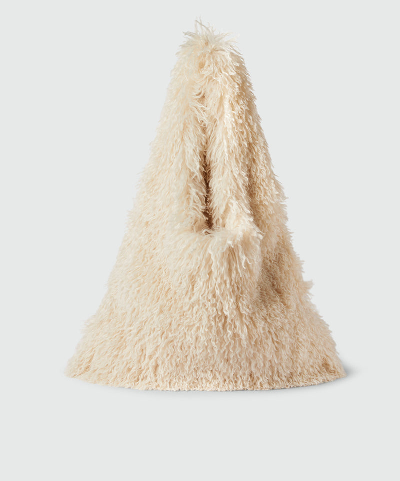 Faux-fur maxi tote bag OFF WHITE Unisex 