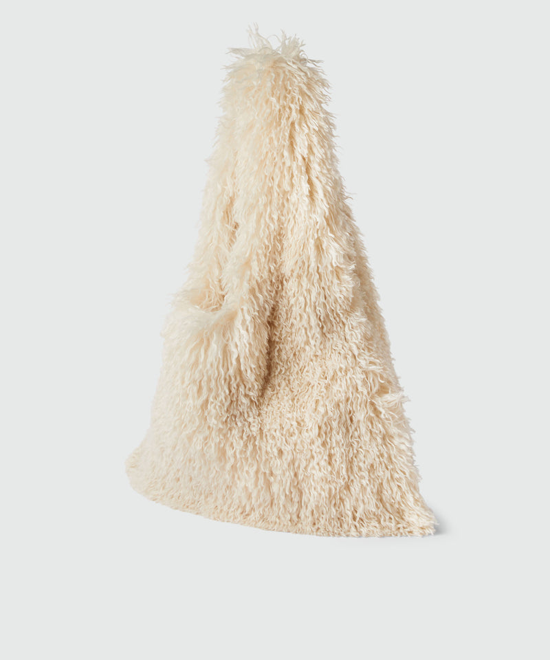 Faux-fur maxi tote bag OFF WHITE Unisex 