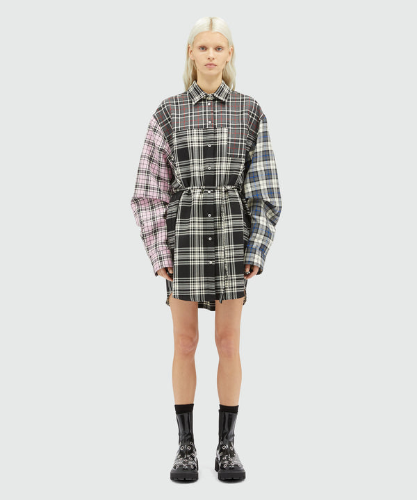 Tartan wool shirt dress