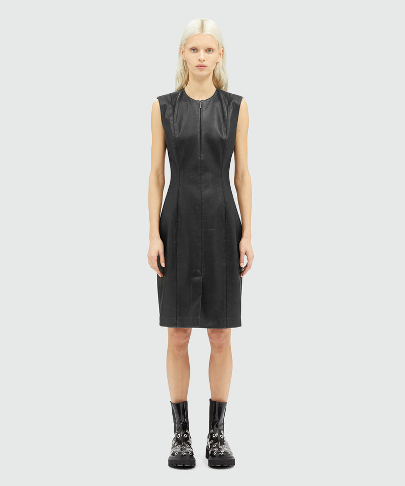 Faux-leather sheath dress BLACK Women 