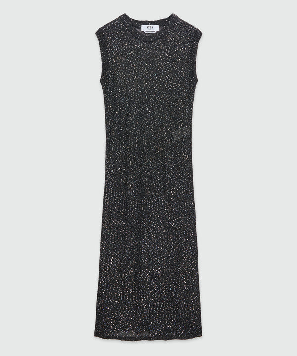 Glitter knit midi dress