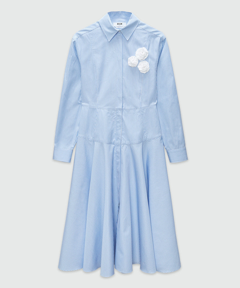 Poplin striped shirt dress LIGHT BLUE Women 